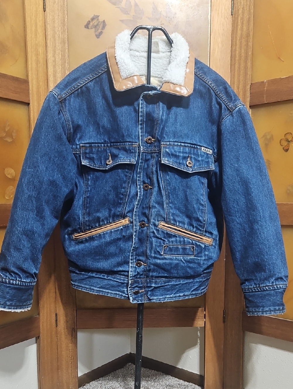 Vintage 90's Bon Jour Sherpa Lined Denim Truckers Jacket